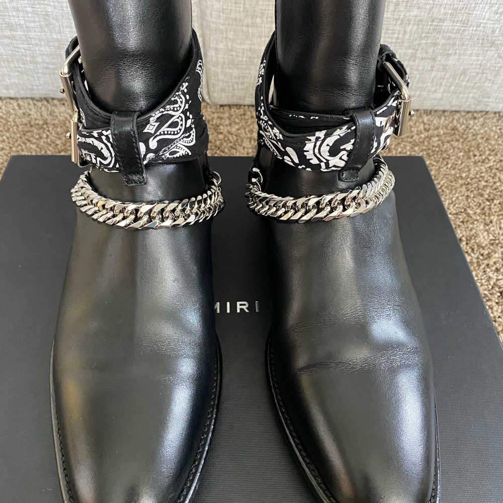 Amiri Black Bandana Buckle Boot